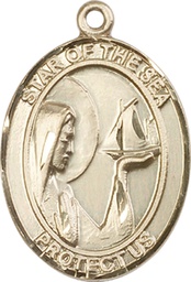 [7101GF] 14kt Gold Filled Our Lady Star of the Sea Medal