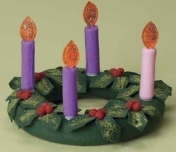 [RO-34239] 9.75&quot; Fabric Advent Wreath W/ - Christmas