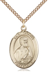 [7107GF/24GF] 14kt Gold Filled Saint Thomas the Apostle Pendant on a 24 inch Gold Filled Heavy Curb chain