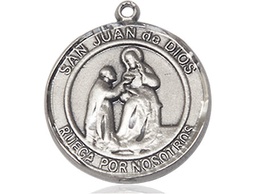 [7112RDSPSS] Sterling Silver San Juan de Dios Medal