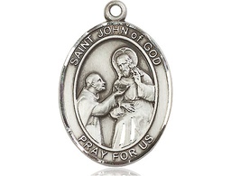 [7112SS] Sterling Silver Saint John of God Medal