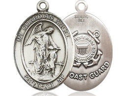 [7118SS3] Sterling Silver Guardian Angel Coast Guard Medal