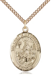 [7119GF/24GF] 14kt Gold Filled Lord Is My Shepherd Pendant on a 24 inch Gold Filled Heavy Curb chain
