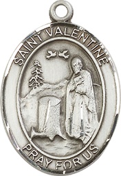 [7121SS] Sterling Silver Saint Valentine of Rome Medal