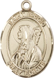 [7123GF] 14kt Gold Filled Saint Brigid of Ireland Medal