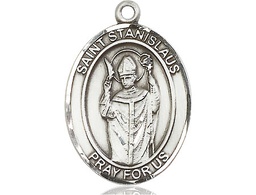 [7124SS] Sterling Silver Saint Stanislaus Medal