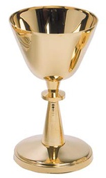 [K-233] Chalice.  24k gold plated.  5?H., 3? dia. cup, 5 oz. cap.