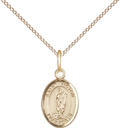 [9223GF/18GF] 14kt Gold Filled Saint Victor of Marseilles Pendant on a 18 inch Gold Filled Light Curb chain