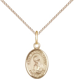 [9227GF/18GF] 14kt Gold Filled Saint Dominic Savio Pendant on a 18 inch Gold Filled Light Curb chain