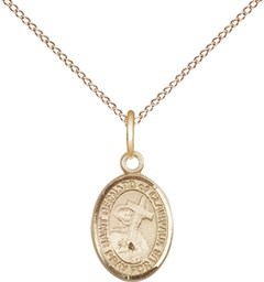 [9233GF/18GF] 14kt Gold Filled Saint Bernard of Clairvaux Pendant on a 18 inch Gold Filled Light Curb chain