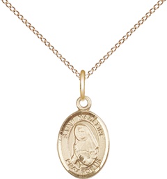 [9236GF/18GF] 14kt Gold Filled Saint Madeline Sophie Barat Pendant on a 18 inch Gold Filled Light Curb chain