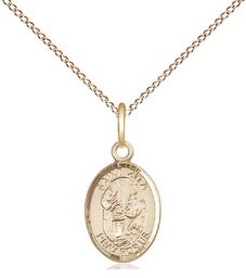 [9244GF/18GF] 14kt Gold Filled Saint Zita Pendant on a 18 inch Gold Filled Light Curb chain