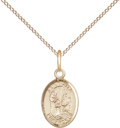 [9244GF/18GF] 14kt Gold Filled Saint Zita Pendant on a 18 inch Gold Filled Light Curb chain