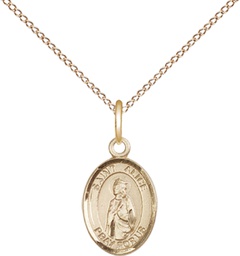 [9248GF/18GF] 14kt Gold Filled Saint Alice Pendant on a 18 inch Gold Filled Light Curb chain