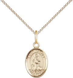 [9251GF/18GF] 14kt Gold Filled Saint Rachel Pendant on a 18 inch Gold Filled Light Curb chain