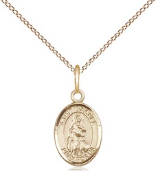 [9251GF/18GF] 14kt Gold Filled Saint Rachel Pendant on a 18 inch Gold Filled Light Curb chain