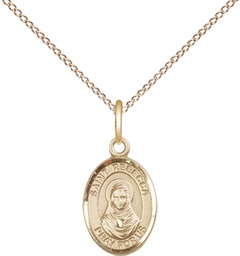 [9252GF/18GF] 14kt Gold Filled Saint Rebecca Pendant on a 18 inch Gold Filled Light Curb chain