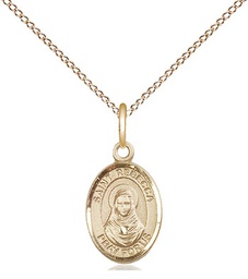[9252GF/18GF] 14kt Gold Filled Saint Rebecca Pendant on a 18 inch Gold Filled Light Curb chain