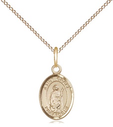[9255GF/18GF] 14kt Gold Filled Saint Grace Pendant on a 18 inch Gold Filled Light Curb chain