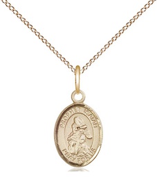 [9258GF/18GF] 14kt Gold Filled Saint Isaiah Pendant on a 18 inch Gold Filled Light Curb chain