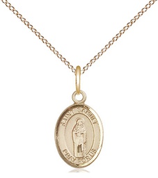 [9259GF/18GF] 14kt Gold Filled Saint Samuel Pendant on a 18 inch Gold Filled Light Curb chain