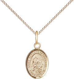 [9264GF/18GF] 14kt Gold Filled Saint Bernard of Montjoux Pendant on a 18 inch Gold Filled Light Curb chain