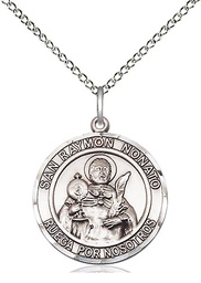 [8091RDSPSS/18SS] Sterling Silver San Raymon Nonato Pendant on a 18 inch Sterling Silver Light Curb chain