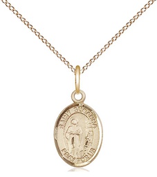 [9280GF/18GF] 14kt Gold Filled Saint Susanna Pendant on a 18 inch Gold Filled Light Curb chain