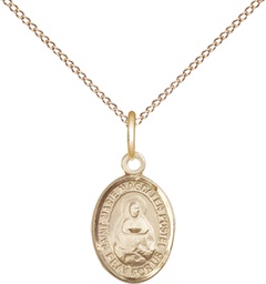 [9294GF/18GF] 14kt Gold Filled Marie Magdalen Postel Pendant on a 18 inch Gold Filled Light Curb chain