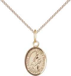 [9304GF/18GF] 14kt Gold Filled Saint Thomas of Villanova Pendant on a 18 inch Gold Filled Light Curb chain