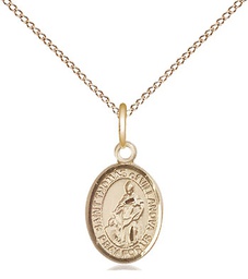 [9304GF/18GF] 14kt Gold Filled Saint Thomas of Villanova Pendant on a 18 inch Gold Filled Light Curb chain
