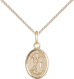 [9310GF/18GF] 14kt Gold Filled Saint Roch Pendant on a 18 inch Gold Filled Light Curb chain