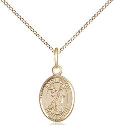 [9310GF/18GF] 14kt Gold Filled Saint Roch Pendant on a 18 inch Gold Filled Light Curb chain