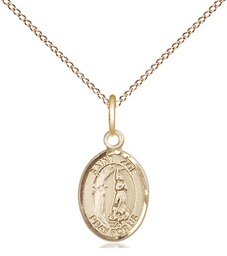 [9314GF/18GF] 14kt Gold Filled Saint Zoe of Rome Pendant on a 18 inch Gold Filled Light Curb chain