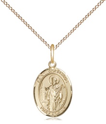 [9323GF/18GF] 14kt Gold Filled Saint Wolfgang Pendant on a 18 inch Gold Filled Light Curb chain