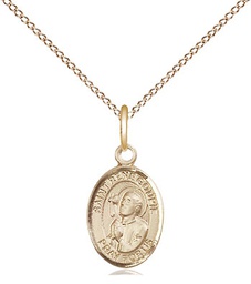 [9334GF/18GF] 14kt Gold Filled Saint Rene Goupil Pendant on a 18 inch Gold Filled Light Curb chain