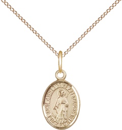 [9343GF/18GF] 14kt Gold Filled Saint Catherine of Alexandria Pendant on a 18 inch Gold Filled Light Curb chain