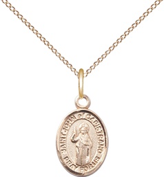 [9350GF/18GF] 14kt Gold Filled Saint John of Capistrano Pendant on a 18 inch Gold Filled Light Curb chain