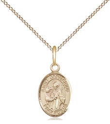 [9351GF/18GF] 14kt Gold Filled Saint Januarius Pendant on a 18 inch Gold Filled Light Curb chain