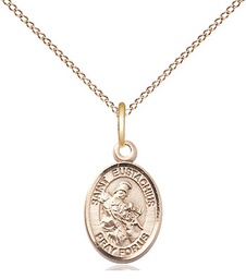 [9356GF/18GF] 14kt Gold Filled Saint Eustachius Pendant on a 18 inch Gold Filled Light Curb chain