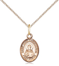 [9357GF/18GF] 14kt Gold Filled Saint John Chrysostom Pendant on a 18 inch Gold Filled Light Curb chain