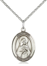 [8094SS/18SS] Sterling Silver Saint Rita of Cascia Pendant on a 18 inch Sterling Silver Light Curb chain