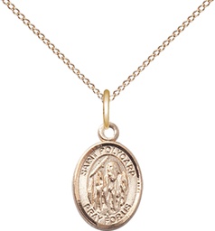 [9363GF/18GF] 14kt Gold Filled Saint Polycarp of Smyrna Pendant on a 18 inch Gold Filled Light Curb chain