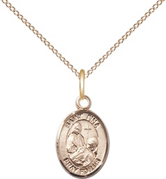 [9364GF/18GF] 14kt Gold Filled Saint Fina Pendant on a 18 inch Gold Filled Light Curb chain