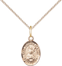 [9365GF/18GF] 14kt Gold Filled Saint Frances of Rome Pendant on a 18 inch Gold Filled Light Curb chain