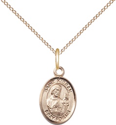 [9367GF/18GF] 14kt Gold Filled Saint Kieran Pendant on a 18 inch Gold Filled Light Curb chain