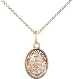 [9372GF/18GF] 14kt Gold Filled Saint Juliana Pendant on a 18 inch Gold Filled Light Curb chain