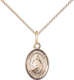 [9382GF/18GF] 14kt Gold Filled Saint Theodora Pendant on a 18 inch Gold Filled Light Curb chain