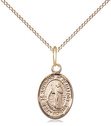 [9385GF/18GF] 14kt Gold Filled Saint Raymond of Penafort Pendant on a 18 inch Gold Filled Light Curb chain