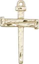 [0013KT] 14kt Gold Nail Cross Medal